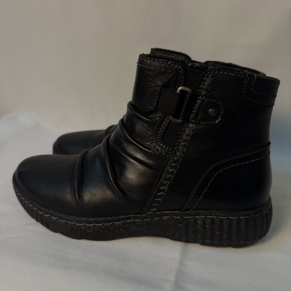 Clarks Women Caroline Orchid Ankle Boots Black Casual Leather Outdoor Husk-Fleck - Picture 6 of 15